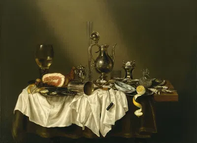 Banquet Piece with Ham by Willem Claesz Heda, 1656 — digital art print download