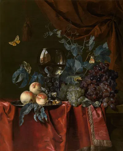 Fruit and a Glass of Wine by Willem van Aelst, 1659 — digital art print download