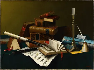 Music and Literature by William Michael Harnett, 1878 — digital art print download