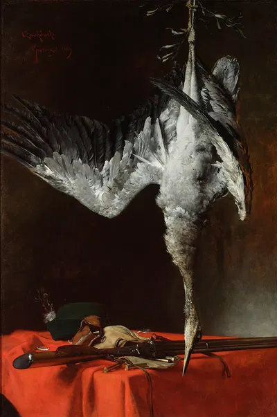 Still life with a heron by Владислав Чахурский, 1889 — digital art print download