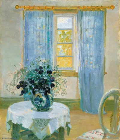 Interior with clematis by Анна Анкер, 1913 — digital art print download
