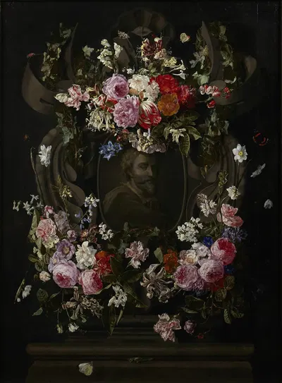Cartouche with Flowers by Carstian Luyckx — digital art print download