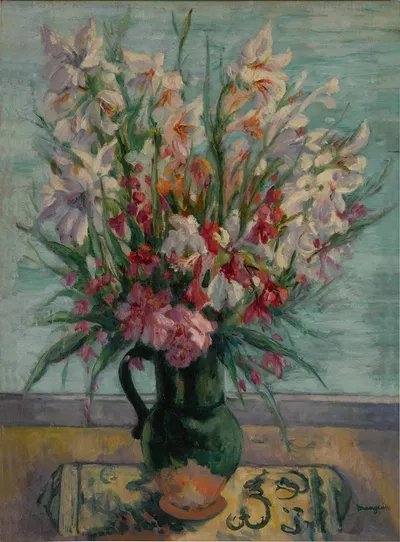 Lauriers-roses devant la mer by Анри Мангин, 1934 — digital art print download