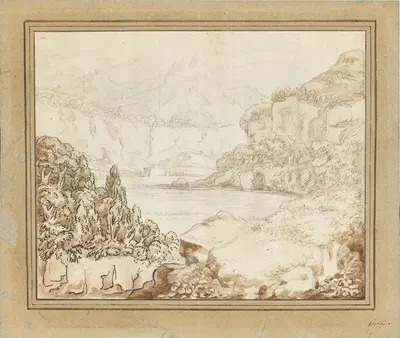 Mountain lake in southern landscape by Иоганн Вольфганг фон Гёте — digital art print download