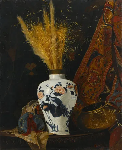 Flowers in a White Vase by Osman Hamdi Bey, 1910 — digital art print download