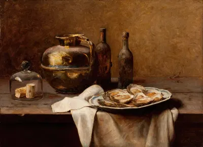 Oysters and Copperware by Pedro Alexandrino Borges, 1899 — digital art print download