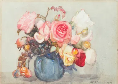Roses and berries by Дороти Ричмонд, 1933 — digital art print download