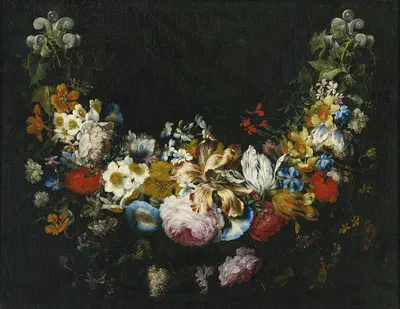 A Swag of Flowers by Gaspar Peeter Verbruggen the Elder — digital art print download