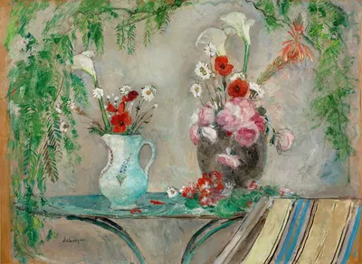 Fleurs sur une table sur une terrasse by Henri Lebasque — digital art print download