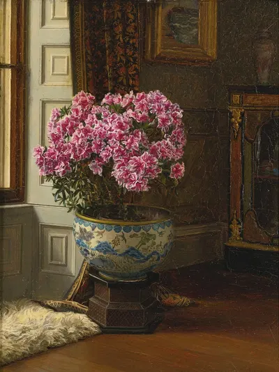 A Double Pink Azalea by Jessica Hayllar — digital art print download