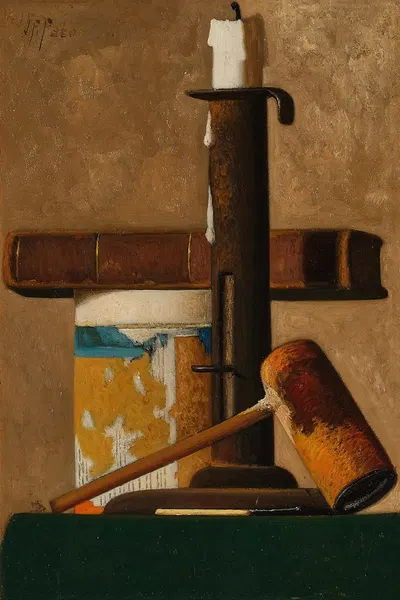 Candlestick, Mug, Pipe and Book by John Frederick Peto — digital art print download