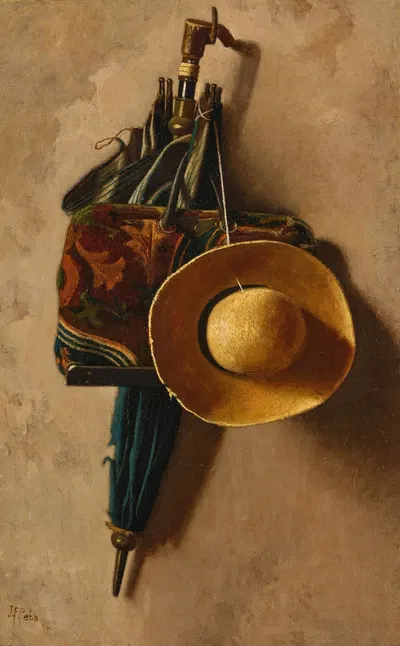 Umbrella, Hat and Carpet Bag by John Frederick Peto — digital art print download