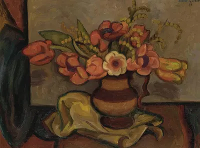 Tulips and mimosa by Mark Gertler, 1932 — digital art print download