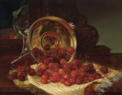 Cherries by Robert Spear Dunning, 1871 — digital art print download
