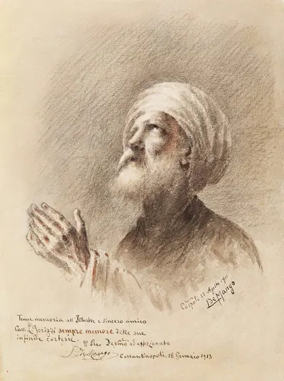 At Prayer by Leonardo de Mango, 1911 — digital art print download