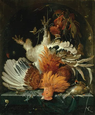 Still Life with Dead Poultry by Abraham Mignon — digital art print download