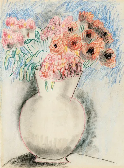 Pink Flowers in a Vase by Кристофер Вуд — digital art print download