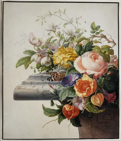 Bouquet of Flowers by Herman Henstenburgh, 1700 — digital art print download