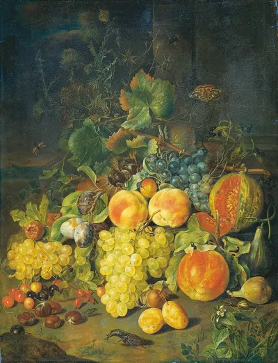 Still Life with Fruits by Иоганн Даниэль Багер, 1778 — digital art print download