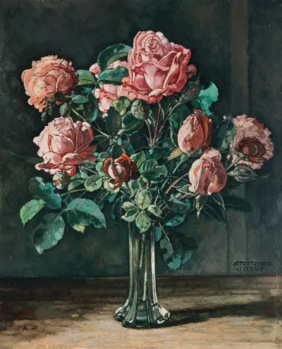 Stillife with Roses by Йозеф Штойцнер, c. 1928 — digital art print download