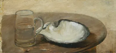 Still Life with Shell, Water Glass and Spoon by Louis Eysen, 1869 — digital art print download
