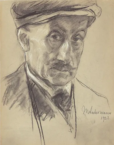 Selbstbildnis mit Schirmmütze by Макс Либерман, 1923 — digital art print download
