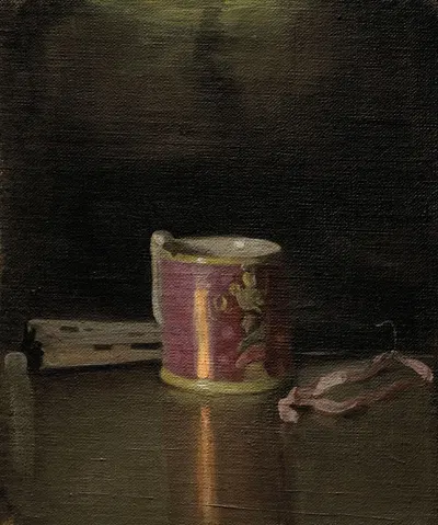 Still life; Pink Lustre Mug and Fan by William Nicholson, 1909 — digital art print download