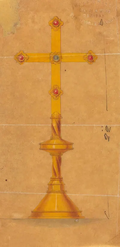 Design executed for Jones and Willis, metal and wood-workers and church furniture manufacturers of Birmingham and London by…