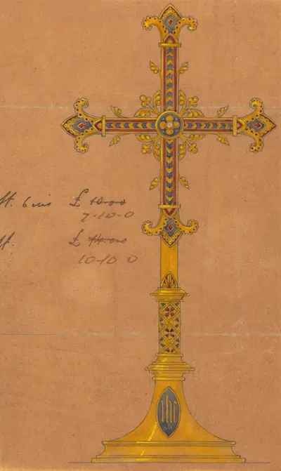 Design executed for Jones and Willis, metal and wood-workers and church furniture manufacturers of Birmingham and London by…