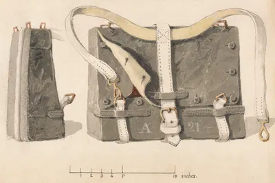 A Soldier's Knapsack; Two Studies, Side and Front View by Майкл Анджело Хейс — digital art print download