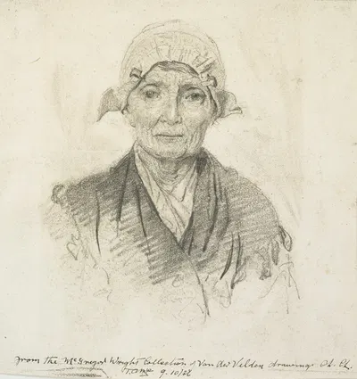 Head of an old Dutch woman by Петр ван дер Вельден — digital art print download
