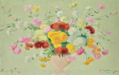 Dahlias et tournesols pompons by Ахилле Ложе, 1919 — digital art print download