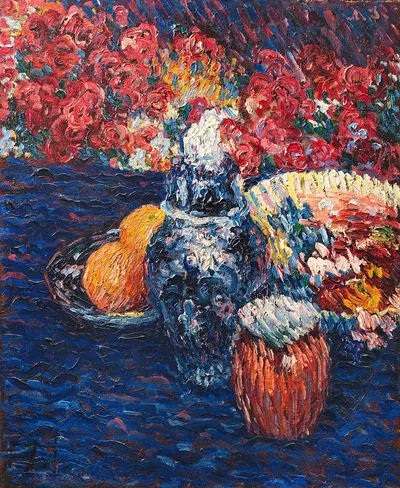 Stillleben mit Blumen und Früchten by Алексей фон Явленский — digital art print download