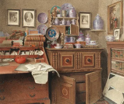 Worthless old knicknacks and silly old books by Benjamin Walter Spiers — digital art print download