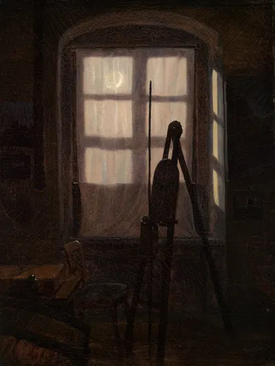 Malerstube im Mondschein by Carl Gustav Carus, 1826 — digital art print download