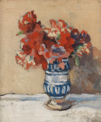 Flowers in a Blue Vase by Кристофер Вуд — digital art print download