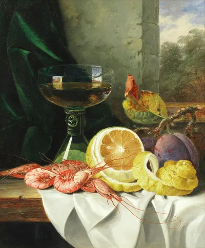 Still life with prawns by Edward Ladell — digital art print download