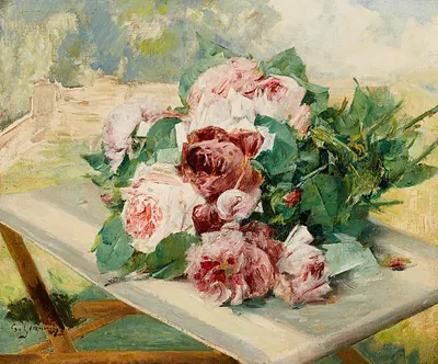 A still life with roses by Жорж Жаннин — digital art print download