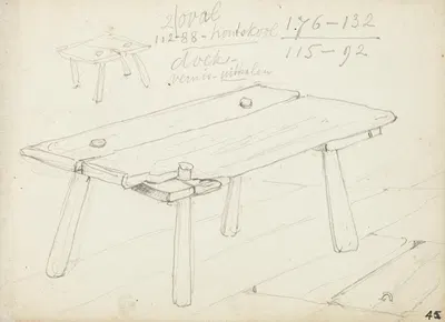 Sketch of wooden tables by Петр ван дер Вельден — digital art print download
