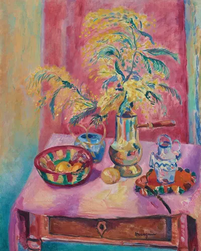 Mimosas dans la chocolatière by Henri Manguin, 1919 — digital art print download