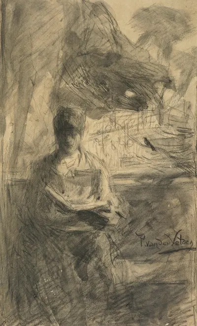 Woman reading by Петр ван дер Вельден, 1871-1873 — digital art print download