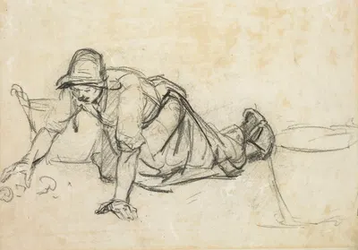 Woman scrubbing by Петр ван дер Вельден — digital art print download