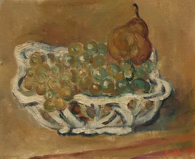 Corbeille en porcelaine aux raisins et à la poire by Louis Valtat — digital art print download