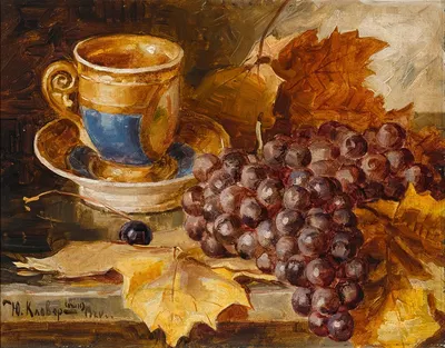 A still life with grapes by Yuliy Yulevich Klever the Younger, 1920 — digital art print download