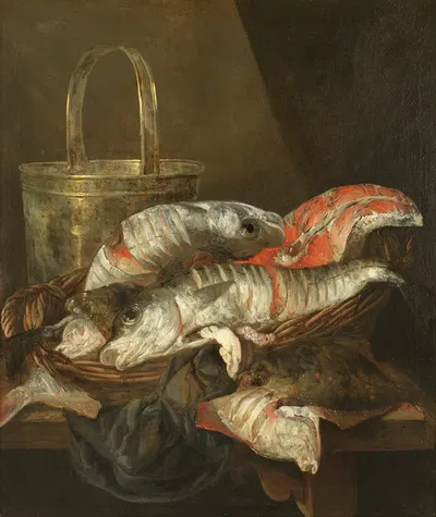 Still Life with Haddocks and Plaice by Авраам ван Бейерен — digital art print download