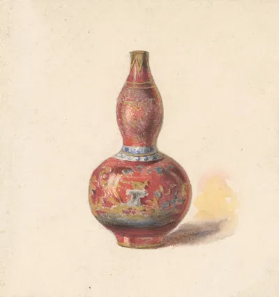 Vase with Red Base by Friedrich Carl von Scheidlin — digital art print download