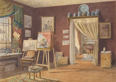 View of the Artist's Atelier by Фридрих Карл фон Шейдлин — digital art print download