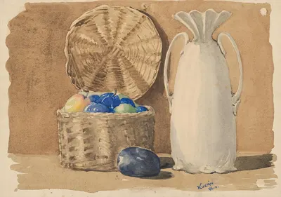 Zátišie s ovocím a vázou by Гейза Куккан, 1906 — digital art print download