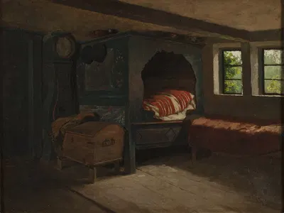 Interior of a Farmer's Cottage in Skåne by Jakob Kulle — digital art print download