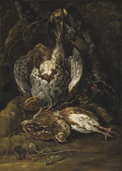 Still Life with Quails and a Partridge by Ян Фит — digital art print download